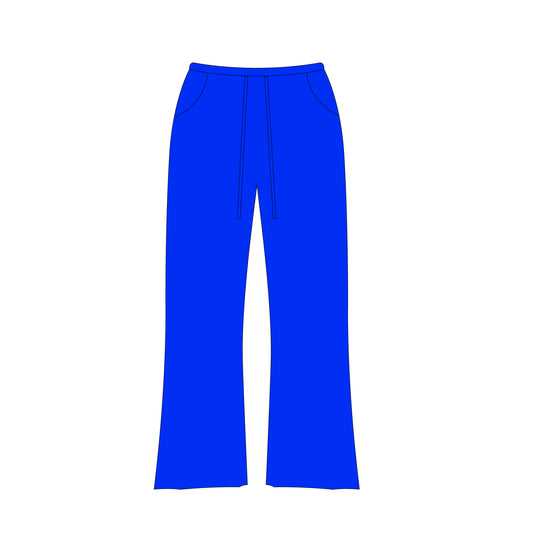 baggy linen pants in blue