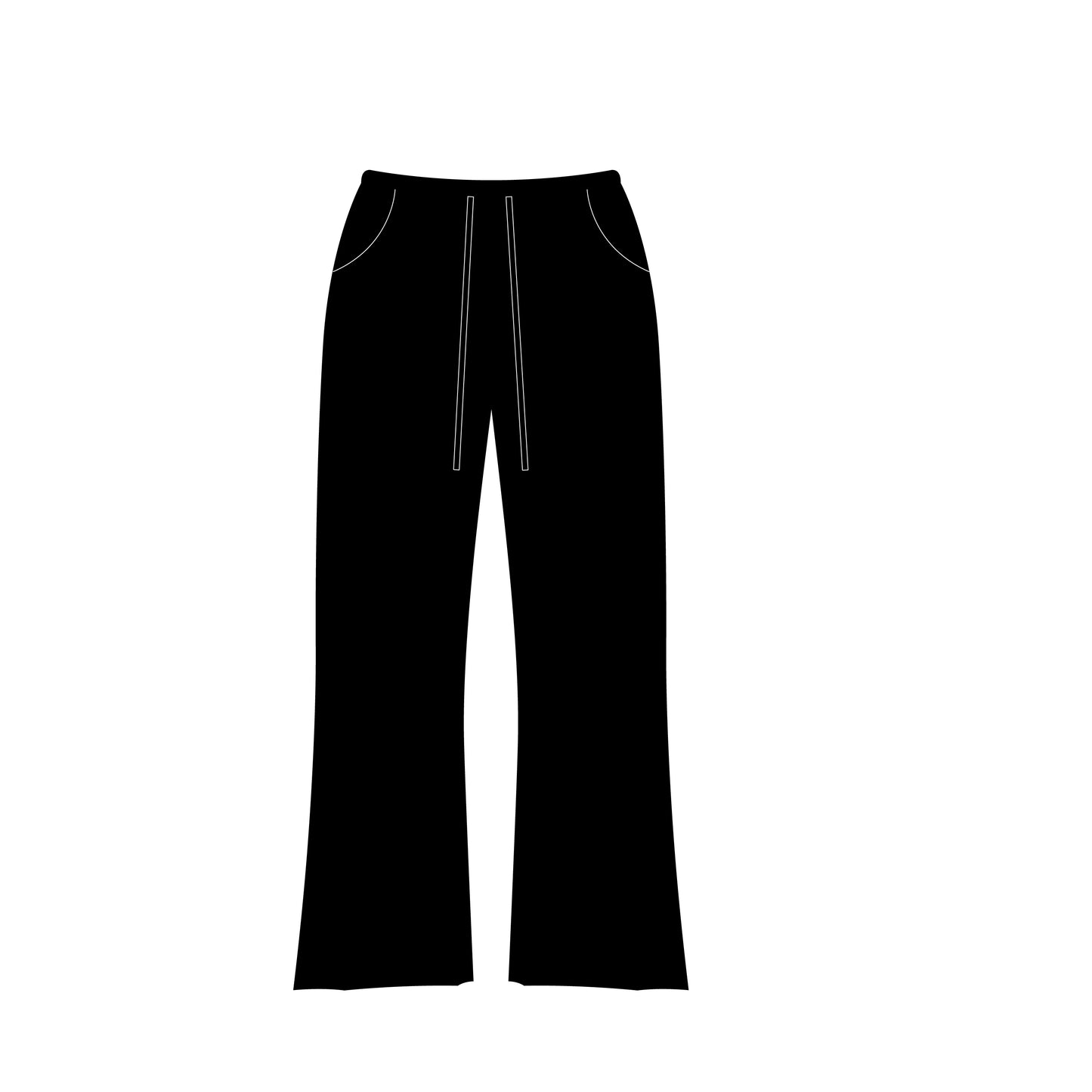 baggy linen pants in Black