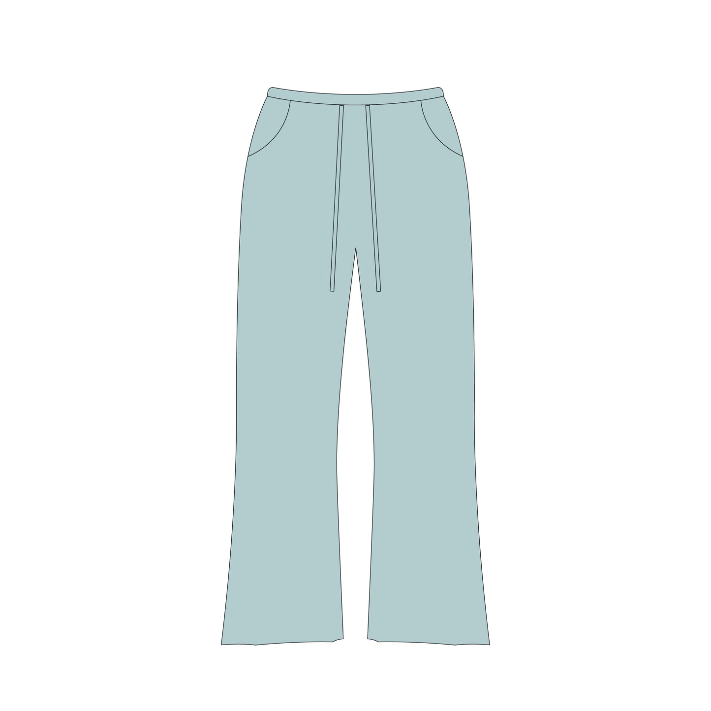 baggy linen pants in Light blue