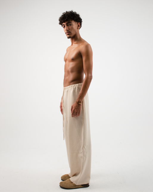 baggy linen pants in beige